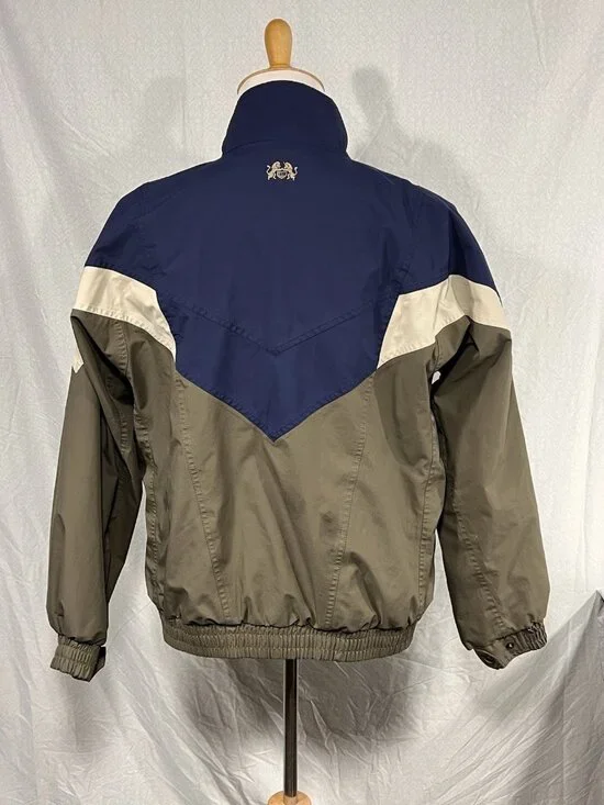 Men’s Size Large Tourney Gore Tex Jacket Windbreaker Color Block Blue Tan - Picture 3 of 14